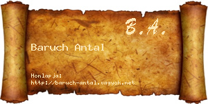 Baruch Antal névjegykártya